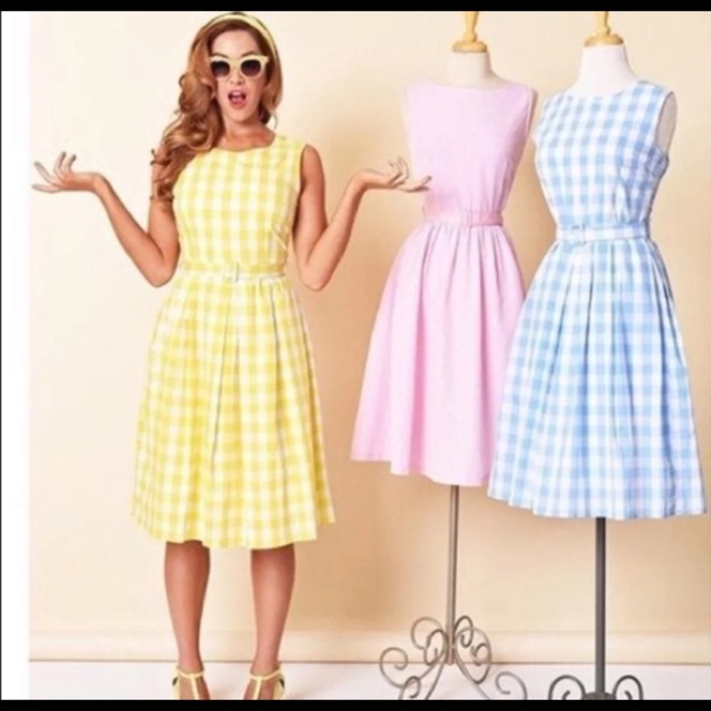 Lindy bop Pink gingham Audrey dress